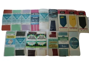 16 vtg Wrights, talon, j&p coats,  penneys, winsome Seam binding NEW multicolors - Picture 1 of 5