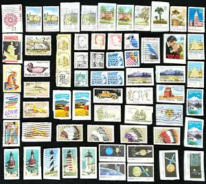 USA Vintage Postage Stamps - 65 USED 1972 to 1995 FANCY/PICTORIAL/SLOGAN++ - Picture 1 of 12