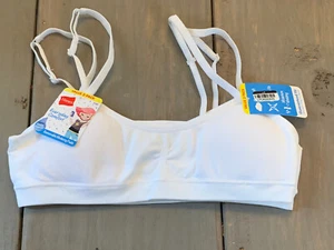 New Hanes Girl's Everyday Comfort,Flexes to Fit 2 Pack Bra Bralette White Small - Picture 1 of 7