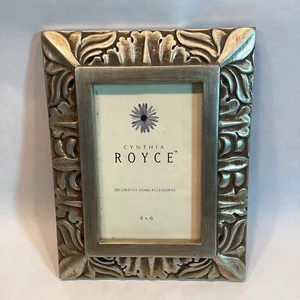 Cynthia Royce Bilderrahmen Silber Fleur de Lis 4 x 6 Bilderbehang oder Ständer - Bild 1 von 4