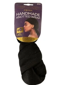 DONNA Handmade Knotted Head Wrap Black Hairband for Women, Hair wrap - Foto 1 di 1