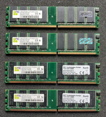 Aeneon DIMM 4GB, 4x1GB DDR1 Dualchannelkit DDR-400, CL3 (AED760UD00-500) - Bild 1 von 2