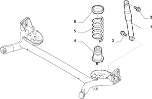 Ammortizzatore posteriore Fiat 500 (312) 1.2 Fire/1.3 JTD 75 Cv- 51857841 - Foto 1 di 1