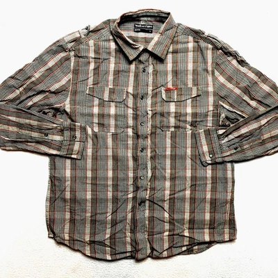 Ecko Unltd Shirts Mens XL Gray Long Sleeve Snap Button Plaid Button Up - Image 1 of 4