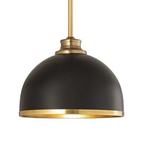 Z-Lite 1004P10 Landry 10"W Pendant - Matte Black / Rubbed Brass - Picture 1 of 12