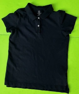 ‘LANDS’ END KIDS’ GIRLS NAVY SZ LG (14) SHORT SLEEVED POLO SHIRT - Picture 1 of 5