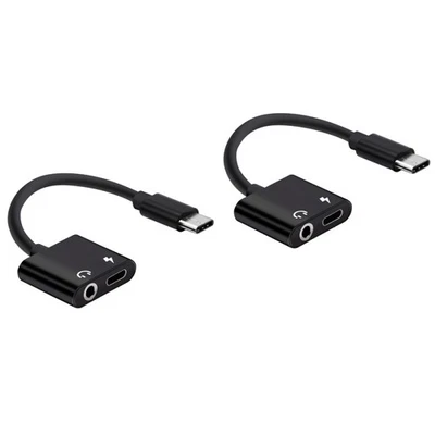 2 Count -C-Adapter USB-C-auf-Kopfhörer-Adapter Mikrofonadapter - Bild 1 von 4