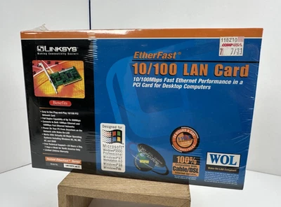 Linksys 10/100 PCI Ethernet Card LNE100TX Ver.5.1 Support - NEW & Sealed - Image 1 of 4