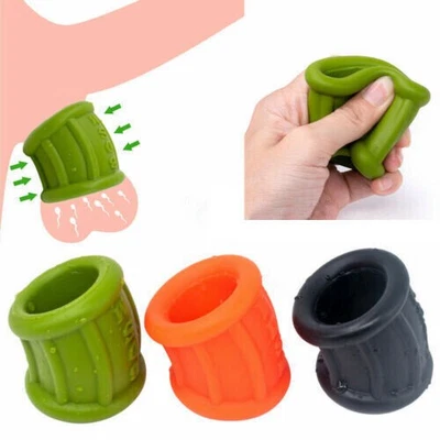 Estirador de pene de silicona potenciador bola-escroto-anillo-retraso-eyaculación para hombre Foto 1 de 4