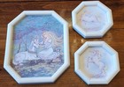 3 Pc. Vintage Mythical Unicorn Framed Art  Burwood Products Co. 1980s Wall Decor