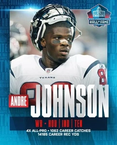 Andre Johnson 2024 Hall of Fame Houston Texans 8x10 NFL Football Photo - Picture 1 of 1