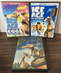 Ice Age 3 DVD Movie Lot - Meltdown - Great Egg Scapade - Scrat Pack - Picture 1 of 4