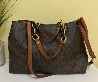 Used  MICHAEL Michael Kors Signature Cynthia Medium Satchel Shoulder Bag - Image 1 of 4