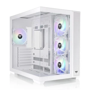 Thermaltake View 380 TG ARGB Snow ATX Case w/ 4 Fans & Dual Glass Panels - Picture 1 of 8