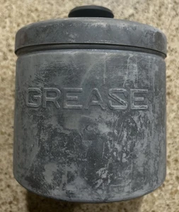 Vtg Pure Aluminum Grease Jar Canister W/ Lid Farmhouse Kitchen Decor Tool Organ - Picture 1 of 6