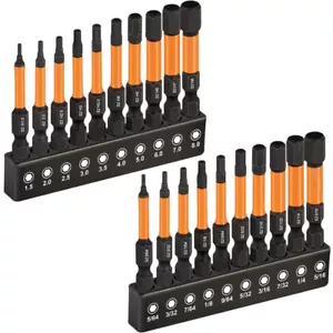 20 Stck. Schlagschrauber Sechskantkopf Inbusschlüssel Bohrer Bit Set 50 mm metrisch SAE magnetische Spitzen - Bild 1 von 8