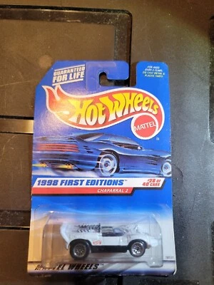 1998 Hot Wheels #669 First Editions 28/40 CHAPARRAL 2 White w/Chrome Lace Spokes - Image 1 of 4