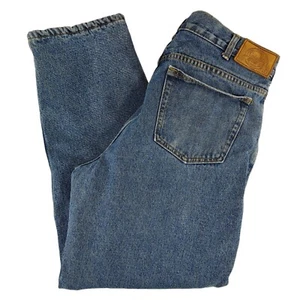 CABELAS JEANS MEN'S SIZE 34x30 BLUE RELAXED FIT STRAIGHT LEG FLANNEL LINED DENIM - Picture 1 of 24