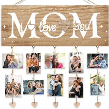 Mothers Day Gifts for Mom Women, Mom Gifts Picture Frame with 10 Clips & 6 Ropes