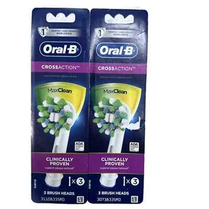 LOT OF 6  Oral-B CrossAction Toothbrush Replacement Heads 2 PACKS - Picture 1 of 1