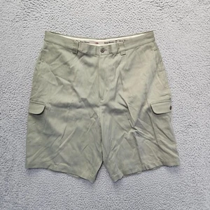 Tommy Bahama Cargo Shorts Mens Size 36 Green Silk Blend Flat Front - Picture 1 of 15