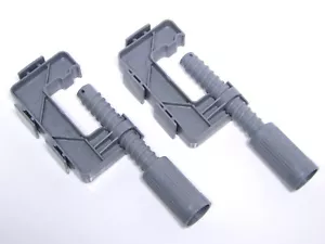 2 VTG RED LINE ERA GRAY TRACK C CLAMPS MATTEL HOT WHEELS PAIR OF GRIPS 6200-066 - Picture 1 of 7