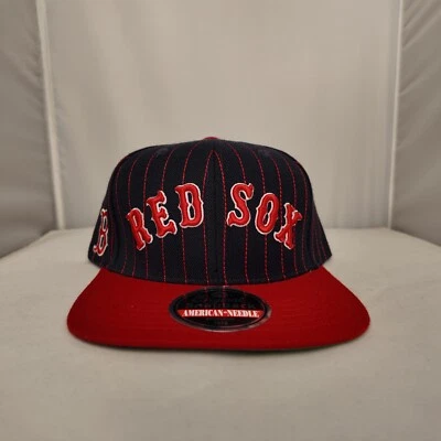 VINTAGE Boston Red Sox Snapback Hat Cap American Needle  Navy/Red - Image 1 of 4