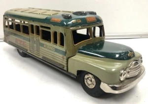 Bonnet Bus NEW YORK LINE Green Tin Toy Vintage - Picture 1 of 7