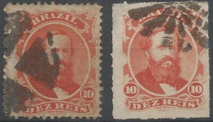 Brazil 1866-76 years nice used stamps Michel # 23 , 30 - Picture 1 of 1