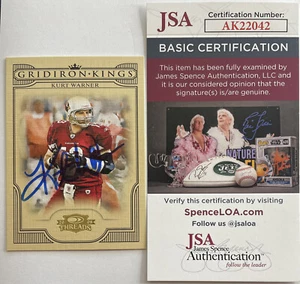 Kurt Warner Signed 2008 Threads Gridiron Kings Insert - JSA COA Cardinals Auto - Picture 1 of 3