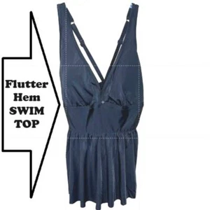 Adore Me Badeanzug Top Plus 1X Bauchkontrolle Tankini Schwimmen Volant Schlankmacher Schwarz - Bild 1 von 10