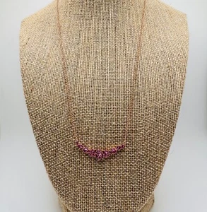 Bomb Party The Layla Necklace Pink Corundum Rose Gold Plated - Picture 1 of 7