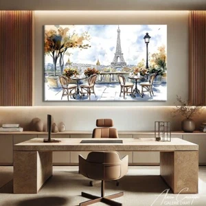 Eiffel Tower Canvas Wall Art Print Romantic Art Print Canvas Paris Home Decor - Picture 1 of 10