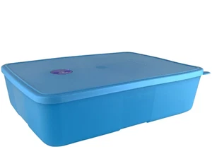 Tupperware FreezeSmart Container Rectangle #2 - Freezer Date Dial Aqua Blue New - Picture 1 of 1