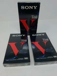 New Sealed Sony T160 3 Pack Blank VHS Tapes - Picture 1 of 3