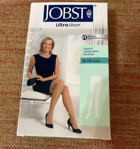 Jobst Ultra Sheer Compression Stockings Pantyhose 8-15mmHg Beige - Picture 1 of 2