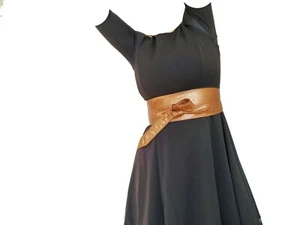 Bronze Wrap Leather Obi Belt, Trendy Fashion Dress Belt, Sash Wide Belts, Dean - Picture 1 of 7