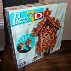 new sealed 2001 Wrebbit PUZZ 3D Cuckoo Clock real working clock 247 pcs puzzle - Picture 1 of 7