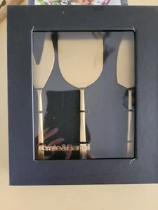 Crate And Barrel Gold Cheese Knives Set Of 3 NEW - Picture 1 of 4