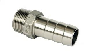 Stainless Steel Hose Tail Adaptors : Marine Grade 316 : Male BSP Threaded - Picture 1 of 13