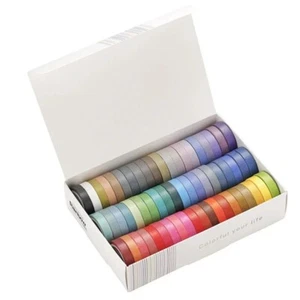 60 Pcs/Set Basic Solid Color Washi Tape Rainbow Masking Tape Diary Scrapbook Dec - Picture 1 of 6