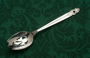 Royal Danish by International Sterling Silver Pierced Serving Spoon 8 3/8" - Picture 1 of 1