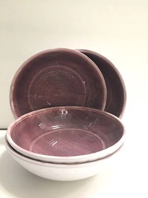 Conjunto de 4 pratos de sopa para salada tigelas marrons melamina IL Mulino novo - Imagem 1 de 3