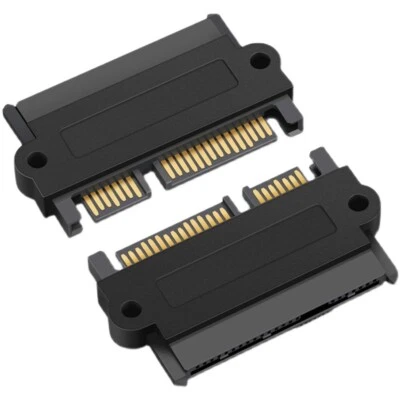 2pcs New SFF 8482 SAS to SATA 180 Degrees Straight Head Adapter Converter 22 Pin - Image 1 of 4