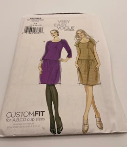 Vogue Patterns V8684 Misses Dress Raglan Sleeves Drop Waist AA 6 8 10 12 Easy - Picture 1 of 4