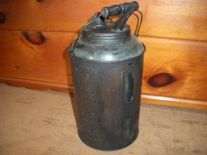 Early 1900's Glass & Tin Kerosene Oil Jug / Bottle - Picture 1 of 6