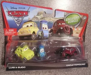Disney Pixar Cars 2 Luigi Guido and Uncle Topolino Mattel V2837 - Picture 1 of 1