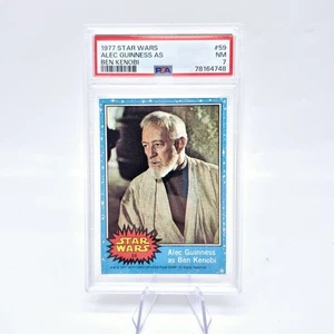 1977 Topps Star Wars #59 Alec Guinness como Ben Kenobi Blue Border PSA 7 - Imagen 1 de 2