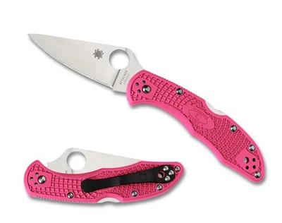 Spyderco Knives Delica 4 Lockback Pink FRN Black Clip S30V Stainless C11FPPNS30V - Image 1 of 4