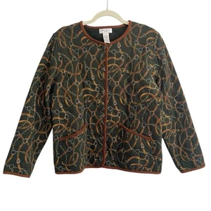 Vintage 90er Jones New York Horse Bit Reitsport Western Steppjacke Mantel weich - Bild 1 von 13